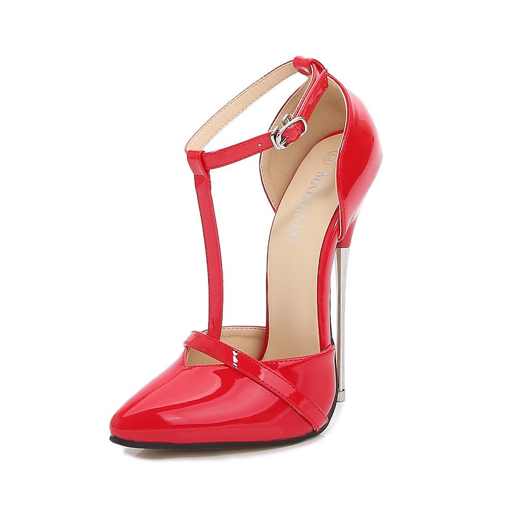 16см Женские Сексуальные Туфли на Каблуке-Рюмке Новые Туфли на Каблуке Большого Размера для Подиума Сексуальные Ночные Клубные Туфли на Высоком Каблуке Шпильке WZ