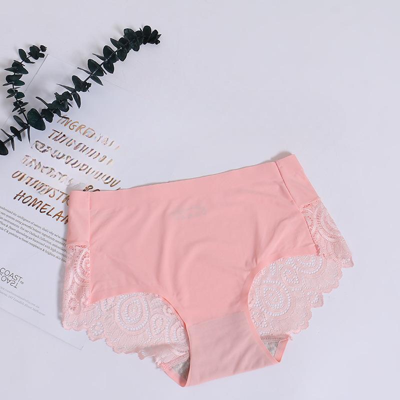 Женское сексуальное нижнее белье Трусики средней посадки Нижнее белье Кружево Чистый цвет Хлопок Женское нижнее белье Трусы