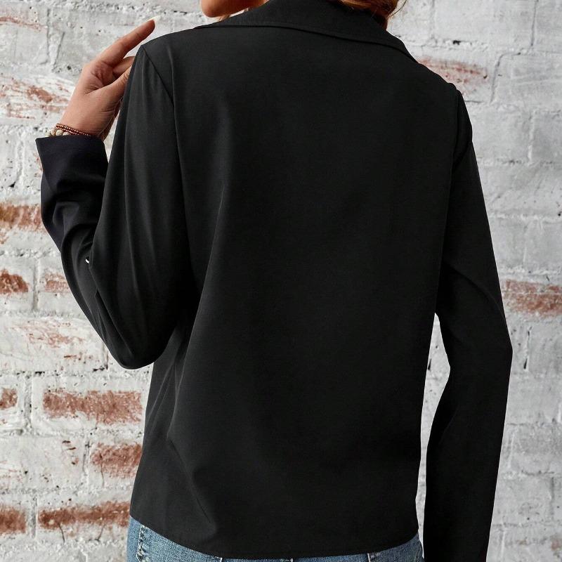 Осенний отложной воротник на молнии повседневные кардиганы куртки женские зимние новые однотонные свободные длинные рукава куртка для женщин модные уличные женские пальто 25827