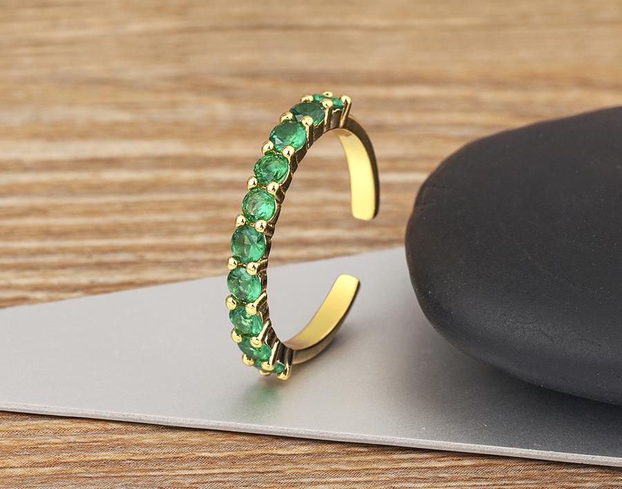 Nidin Top Quality Luxury Gold Plated Shiny Zircon Adjustable Rings for Woman Vintage Open Finger Jewelry Fashion Elegant Gifts