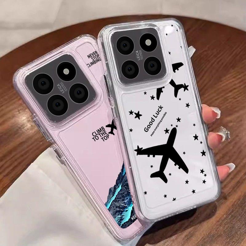 For Xiaomi 14T 13T Pro Redmi Poco X6 Pro M6 X5 Cover Shell Note 14 Pro 13 12 11 Heart Pattern Soft Silicone Shockproof Clear Slim Phone Cover