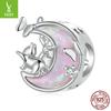 Opal Moon Cat Diy Bracelet Beads Loose Beads, Sweet Girl Heart S925 Sterling Silver String Ornament
