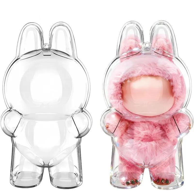 Pvc Doll Protective Case Series Plush Doll Display Storage Box Fit For Labubu V1-V3 Blind Box Figure Accessories Decorative Toy