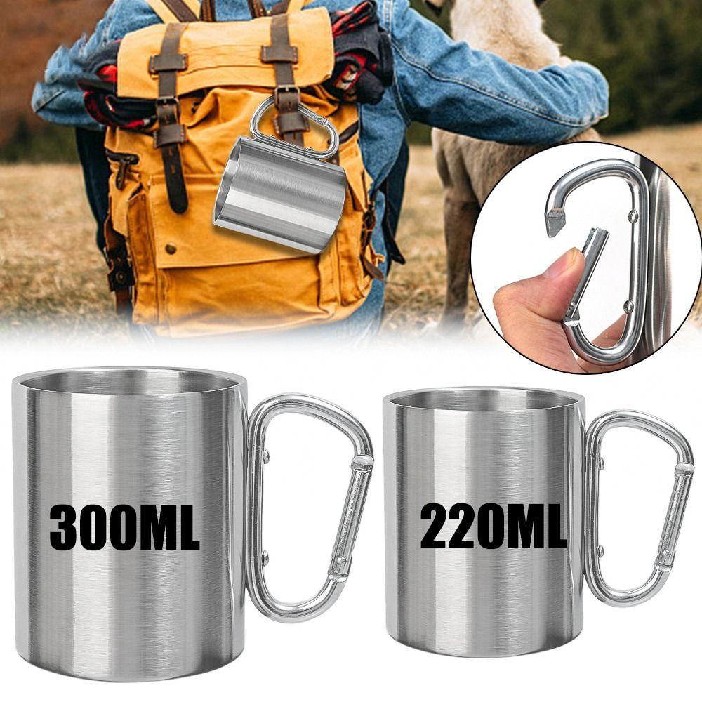 1Pcs 220/300ml Stainless Steel Cup Portable Outdoor Camping Mug Durable Hike Cup