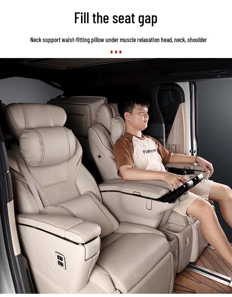 Подушка с поддержкой поясницы и шеи из кожи Наппа для Alphard серии 40 - Дышащий автомобильный аксессуар