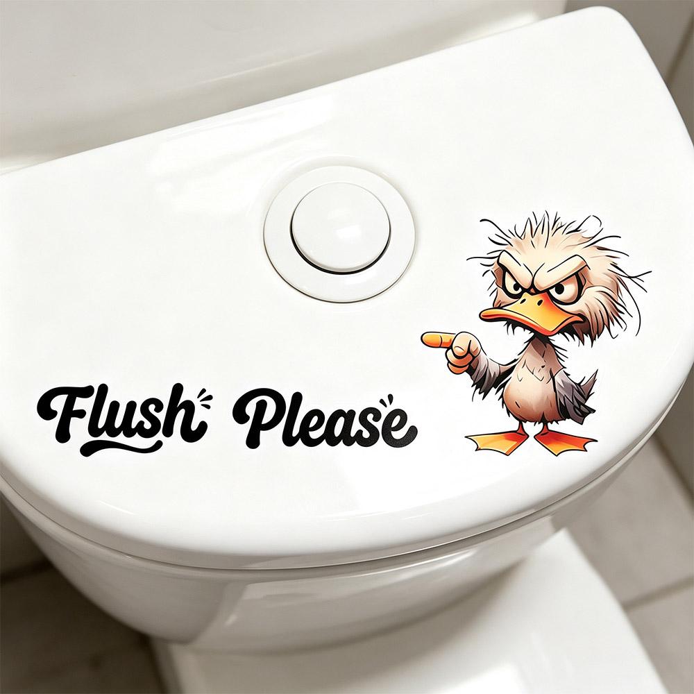 Waterproof Bathroom Decal PVC Cartoon Sticke Cute Design Toilet Sticker Home Decor