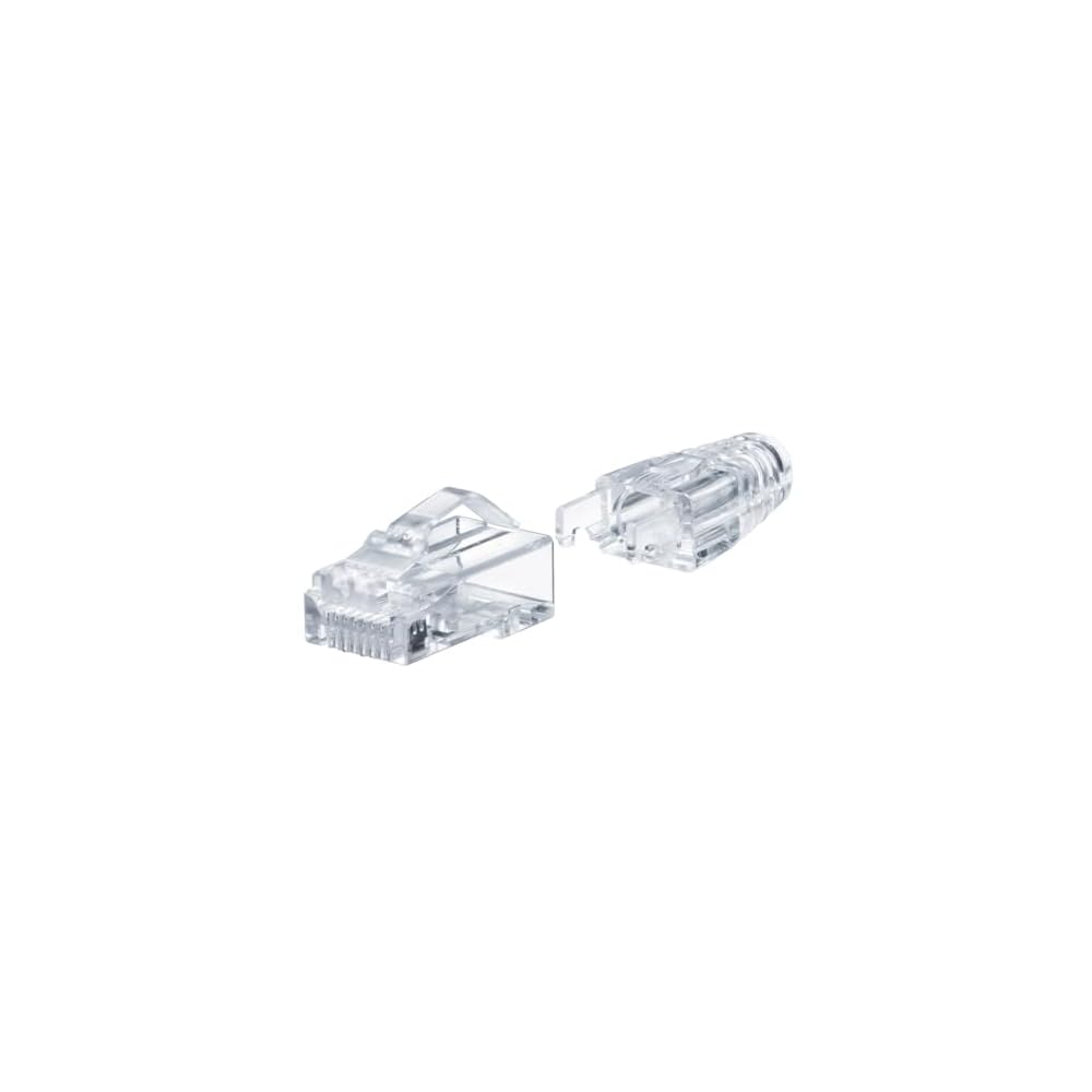 Sanwa Supply RJ-45 Connectors Category 6A, Through-Type, L-Latch, with Boot, 100-Pack.