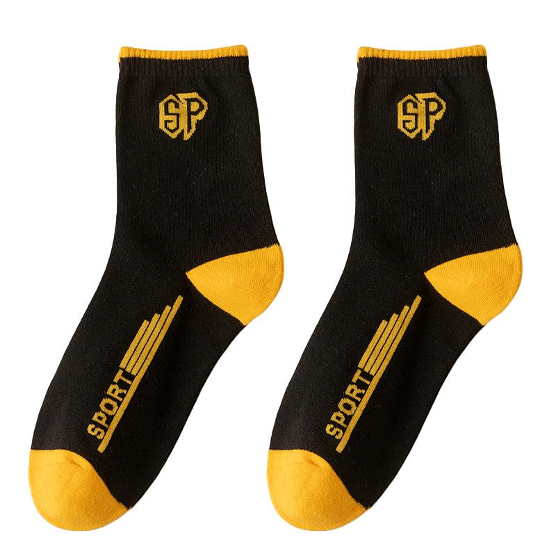 Модные корейские мужские спортивные носки средней длины, впитывающие пот, для осени и зимы