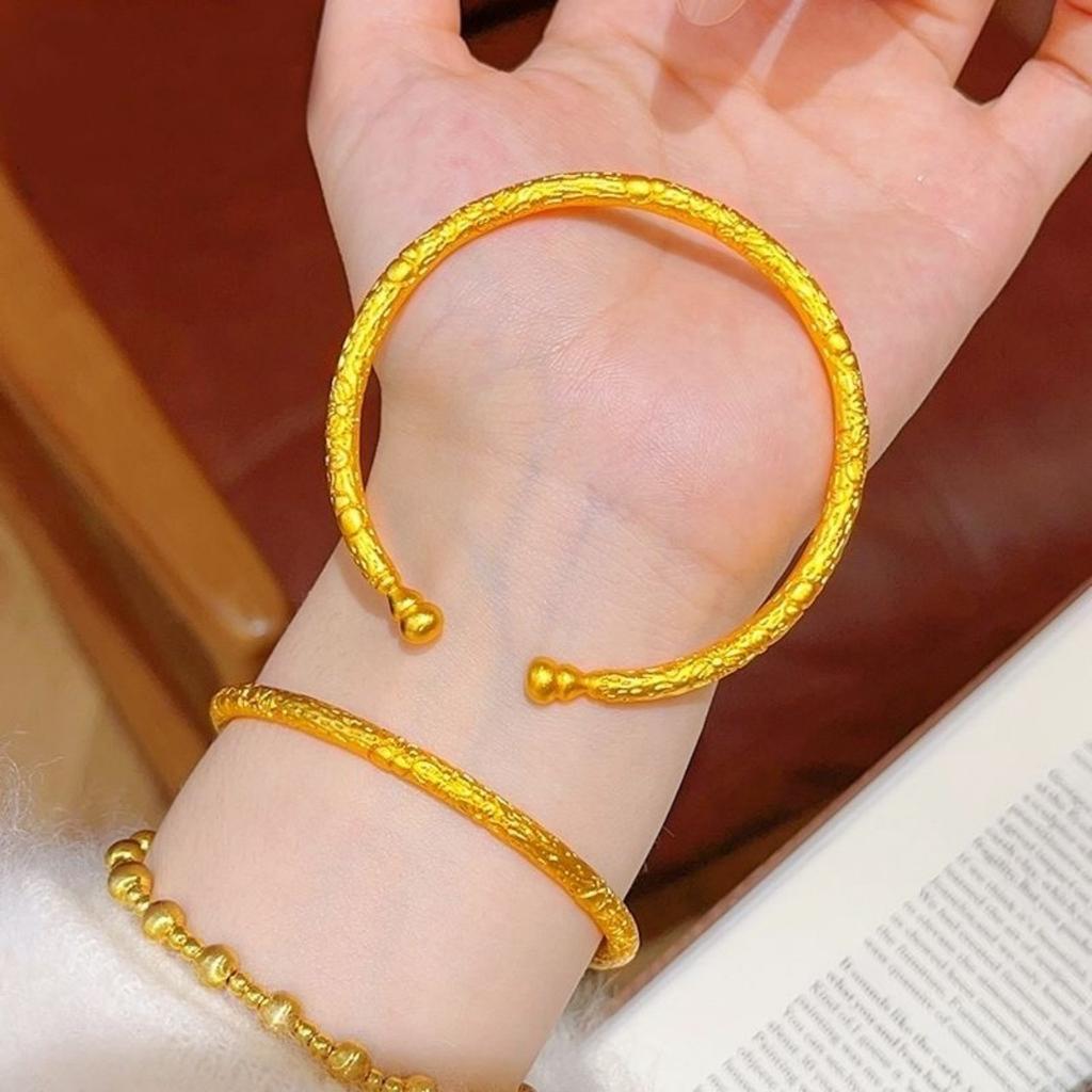 Hammer Pattern Gourd Open Bracelet for Women Fulu Bracelet Niche Light Luxury High-end Accessories