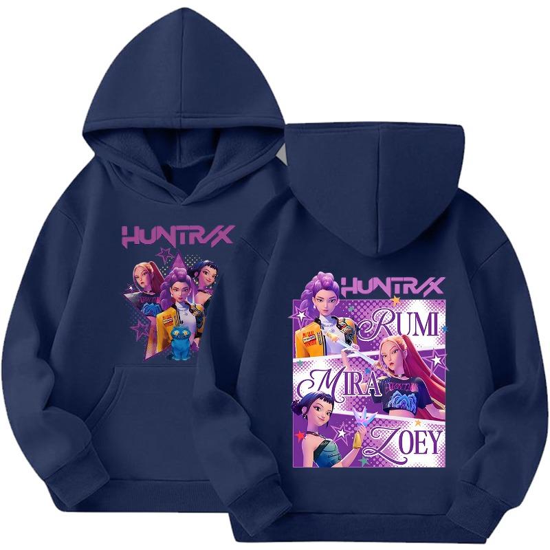 Толстовки и свитшоты для девочек KPop Охотники на демонов Свободная толстовка для девочек с принтом