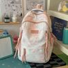 Schoolbag new niche design tie-dye schoolbag female junior high school student lightweight backpack college student leisure travel printed backpack