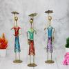 Set of 3 Pcs Handmade Metal Fashion Dolls with Umbrella Decorative Showpiece Items for Home Decor 30.48 Cm