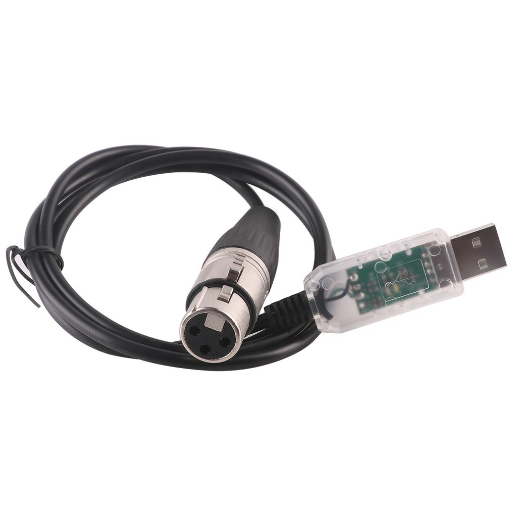 USB to DMX Interface Adapter DMX512 FTDI FT232RNL Chip RS485 Serial Converter LED Stage Light Control LED Rotate Cable