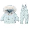 Winter Children's Clothing Set Two Pcs Girl Down Jacket   Baby Snowsuit Clothes Overalls for Kids Toddler Jumpsuit Coat