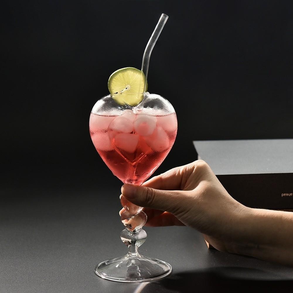 Transparent Heart Shaped Glass Romantic Juice Drink Glass Creative Drinking Cups Bar