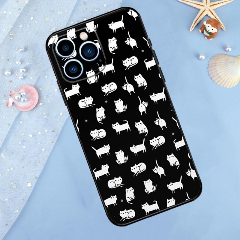 Милый Мультяшный Кот Чехол для Телефона Для iPhone 15 16 Pro Max 13 11 12 14 Pro Max XR XS X 7 8 Plus 12 13 Mini Чехол