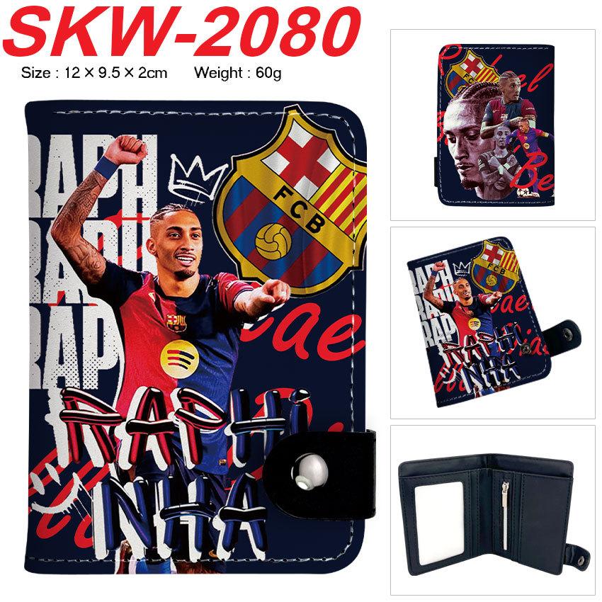 Suda Messi Ronaldo Football Star Fan Wallet Short Snap PU Leather Money Clip Gift for Soccer Fans 1pcs