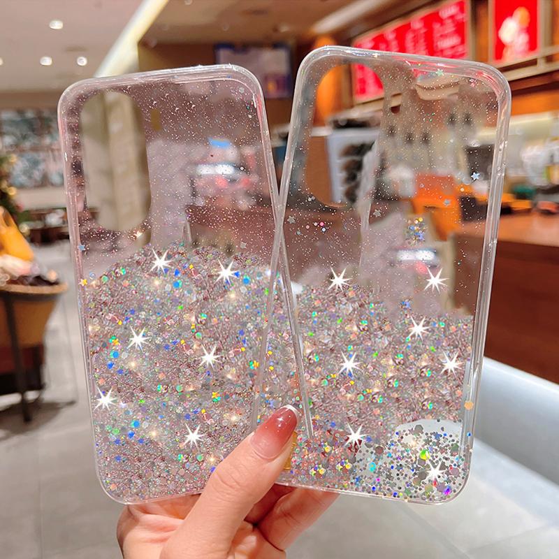 Роскошный блестящий чехол для телефона со звездой для iPhone 15 14 13 12 11 Pro Max X XR XS Max 7 8 15 Plus противоударный мягкий силиконовый чехол на заднюю панель