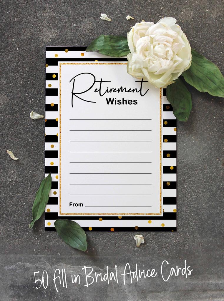 Inkdotpot Упаковка из 50 конфетти Советы и пожелания для вечеринки по случаю выхода на пенсию, Игровая активность для празднования вечеринки по случаю выхода на пенсию, Альтернатива гостевой книге 5X7 дюймов