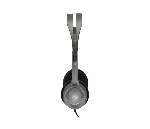 Logitech H110 Stereo Wired Headset, 3.5mm jack, Black/Silver