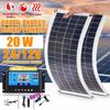 Polysilicon 20W 12V/24V Dual Output USB Solar Panel Flexible Monocrystalline Battery Charge with Dual High Efficiency USB Controller Solar Power Kit