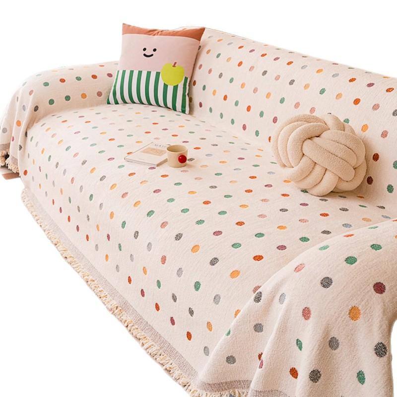 Half-Fleece Sofa Cover Universal Stretch Slipcover Couch Soft Decorative Blanket Living Room