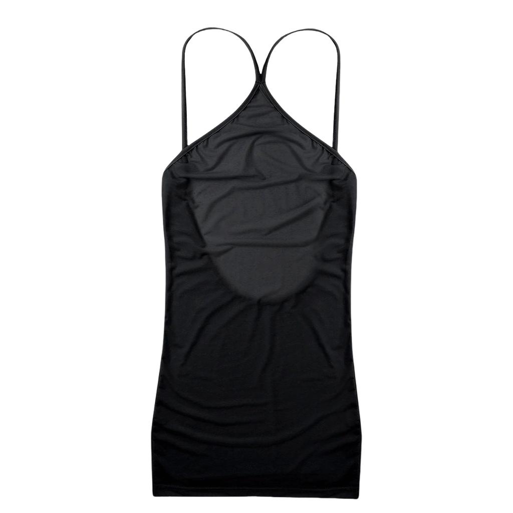 FREEAUCE Женское сексуальное цельное мини-платье с открытой спиной, прозрачное облегающее платье с бретельками через шею и запахом на бедрах, летняя одежда для ночного клуба