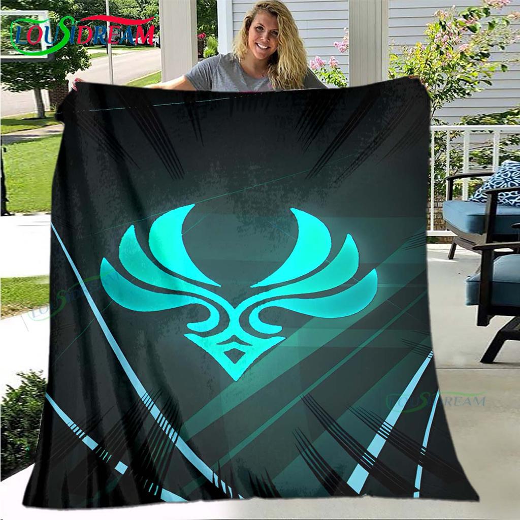 Горячий плед с узором рун Genshin Impact, тонкий фланелевый плед, портативный плед для дома, путешествий, офиса, на обеденный перерыв, подарок на день рождения