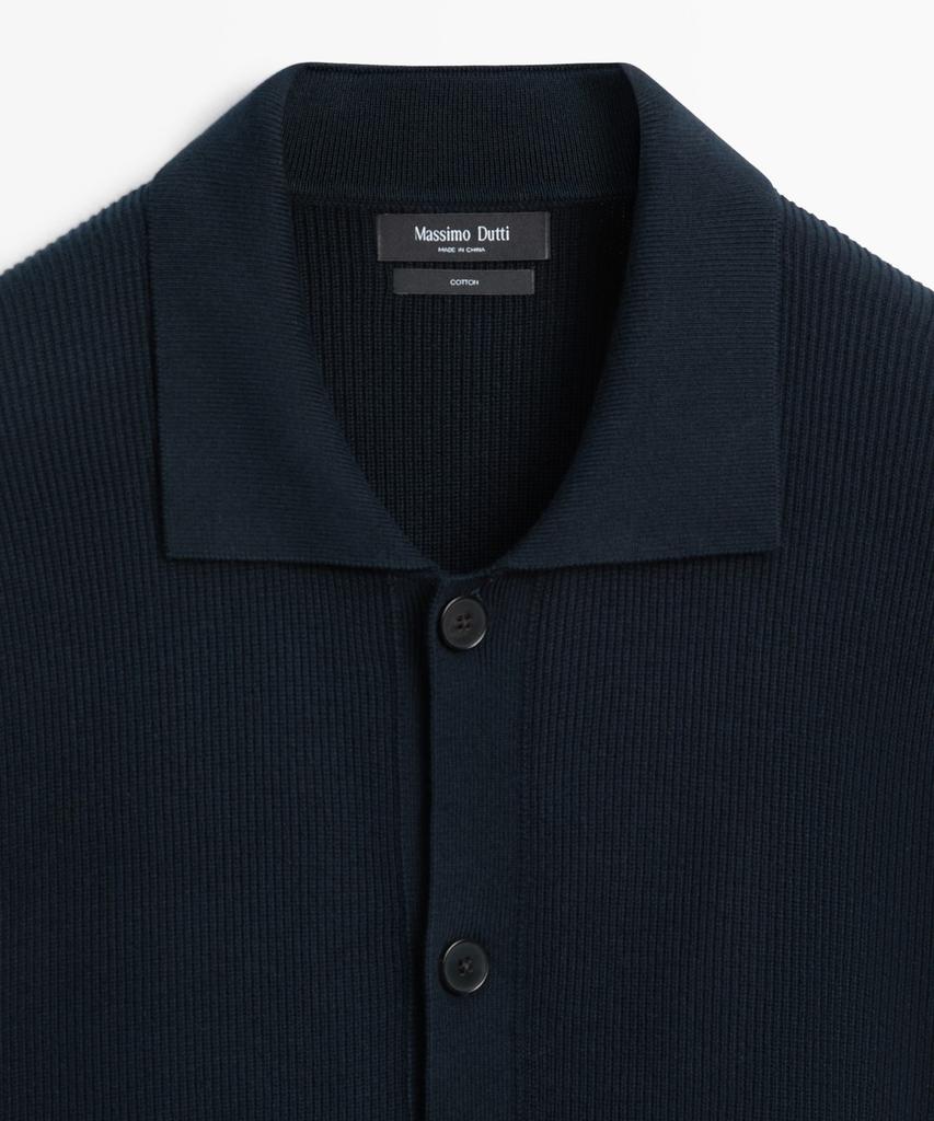 Мужской вязаный кардиган с воротником-поло Massimo Dutti, 100% хлопок
