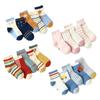 5PCS/Set High Quality Baby Cotton Soft Comfortable Socks Children Knitted Tube Kids Cartoon Socks