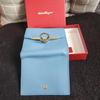 Used Salvatore Ferragamo Bi-fold Wallet Gancini Blue