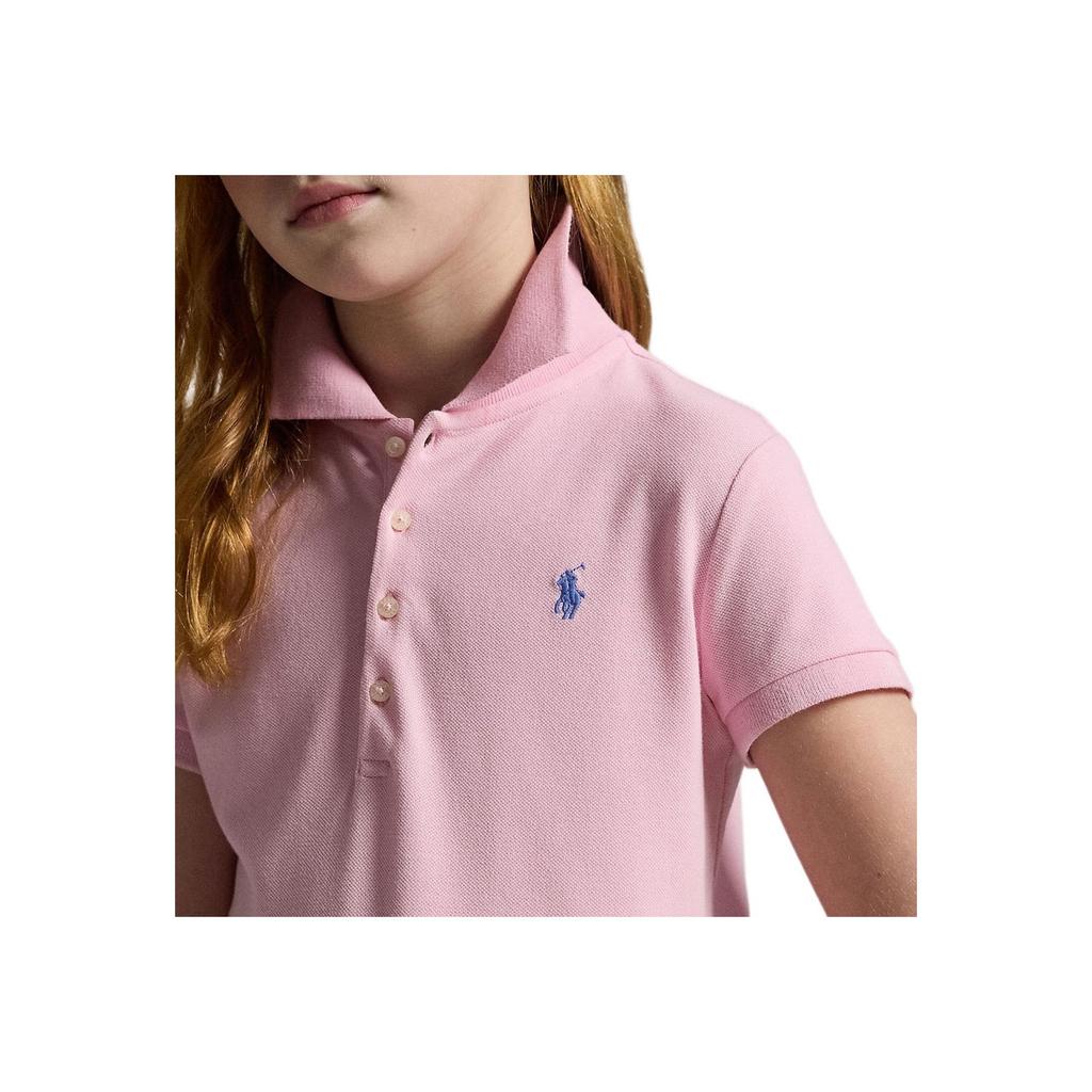 Платье Polo Ralph Lauren Однотонное Плиссированное Эластичная Сетка Светло-розовое Детские платья CWPODRSG3D20999