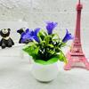 Faux Lily Flower With Durable Plastic Material For Desk Decoration And Gift Item