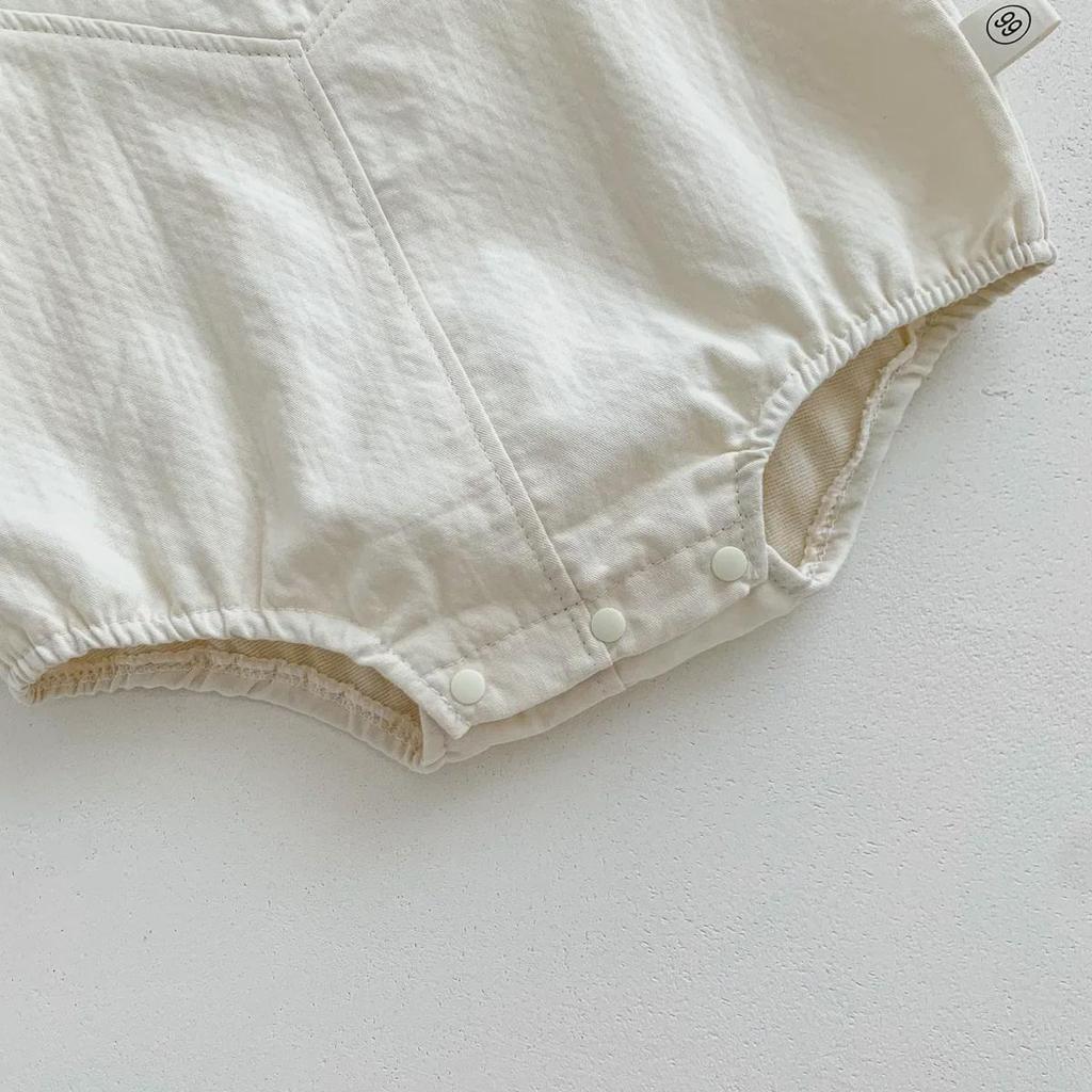 2024 New Baby Bear Romper Suit: Stylish Solid Color Short-Sleeve T-Shirt Overalls for Boys and Girls