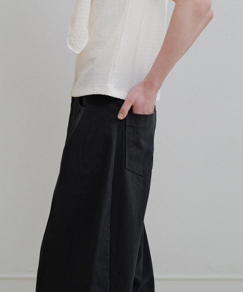 ANDNEEDS Den Wide Cotton Pants (Black)