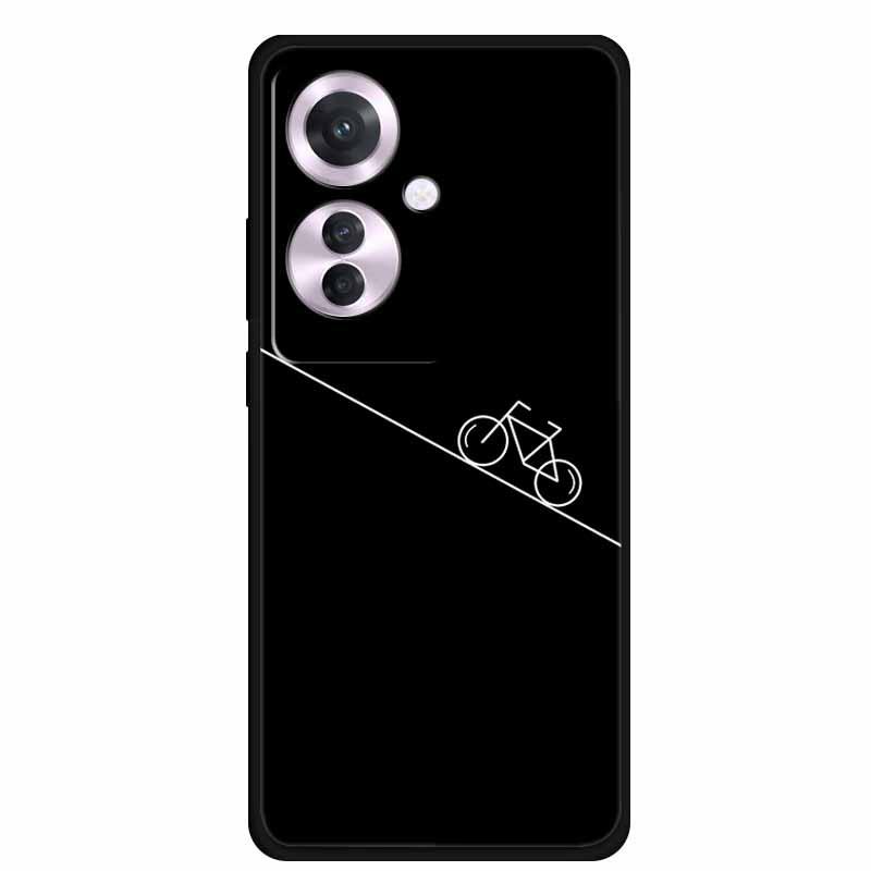 Черный мягкий чехол из ТПУ для Reno 11F F25 Pro 5G, простой дизайн с линиями