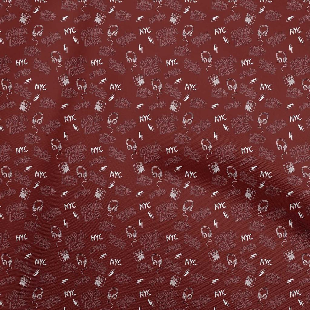 oneOone Хлопковая гибкая синяя ткань для рок-музыки, принадлежности для квилтинга, швейная ткань с принтом, 40 дюймов в ярдах