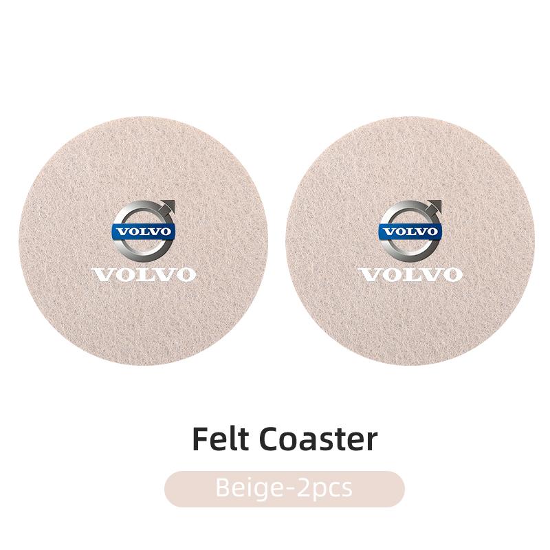 cujgl8 2PCS Car Felt Material Coasters Water Cup Holder Mat Trimmmable For Volvo AWD C30 C70 S60 S80 V60 V70 V90 XC40 XC60 XC70 XC90