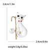 Cute Alloy Enamel Cane Cat Brooch Versatile Temperament Women'S Suit Shirt Corsage Jewelry Pin