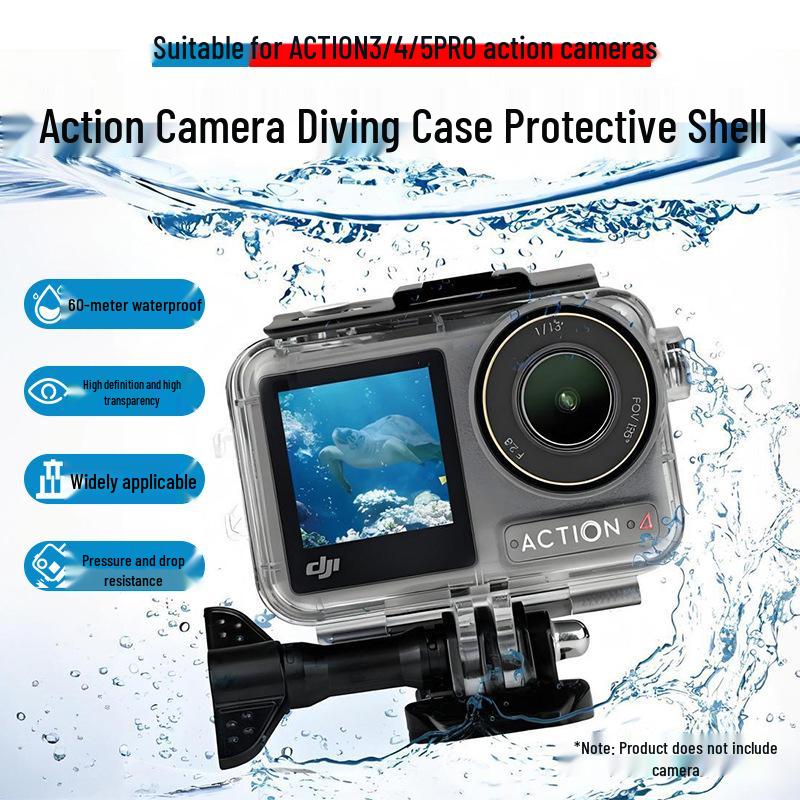 Водонепроницаемый бокс для дайвинга для спортивной камеры DJI Osmo Action 3/4/5 Pro.
