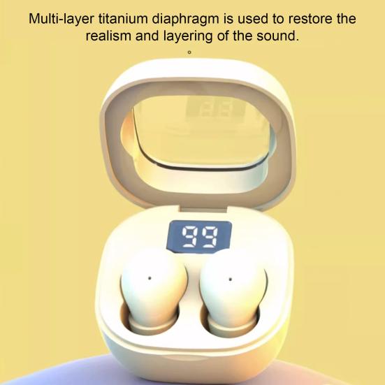 2023 Невидимая мини-беспроводная гарнитура с шумоподавлением, Hi-Fi звук, светодиодный дисплей, компактные Bluetooth-совместимые наушники 5.3