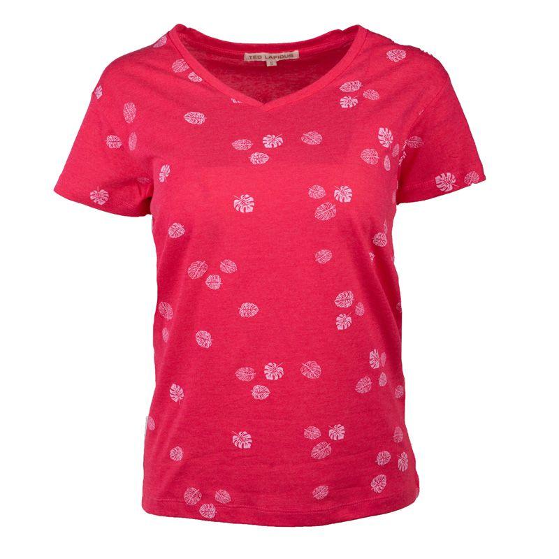 Женская футболка Vaiana с v-образным вырезом и узором в виде листьев TED LAPIDUS