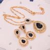 Женщины Rhinestone Waterdrop Ожерелье Стад Серьги Комплект ювелирных изделий