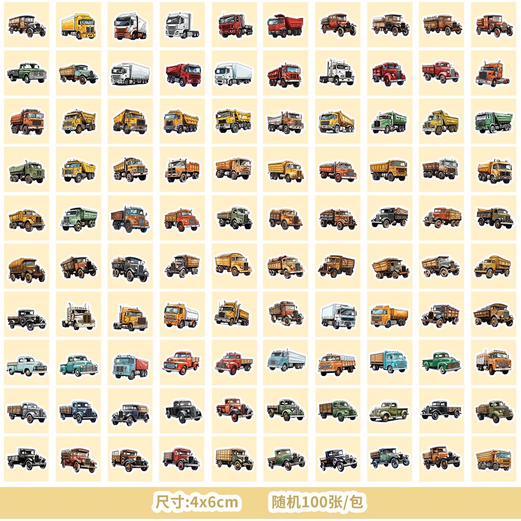 50/100 Transportation Stickers Mobile Phone Water Cup Waterproof Decorative Stickers Children DIY Hand Account Stickers