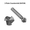 90 Degree Hard Metals 3 Flute Cutter Tool Hand Power Tools Countersink Drill Bit Three Edge Chamfer