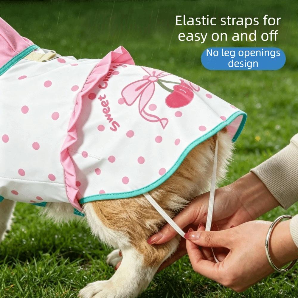 Windproof Dog Hooded Raincoat Adjustable Pet Poncho Protective Pet Rain Jacket  Outdoor Walking
