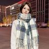 Высококачественный клетчатый шарф в корейском стиле: Теплая, Утолщенная Шаль, Похожая на Кашемир, для Студентов и Пар