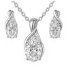 Silver Unique Infinity Set Gift for Valentine' Day Women' Day Mother' Day - Earrings Necklace - Silver 925 - Crystal