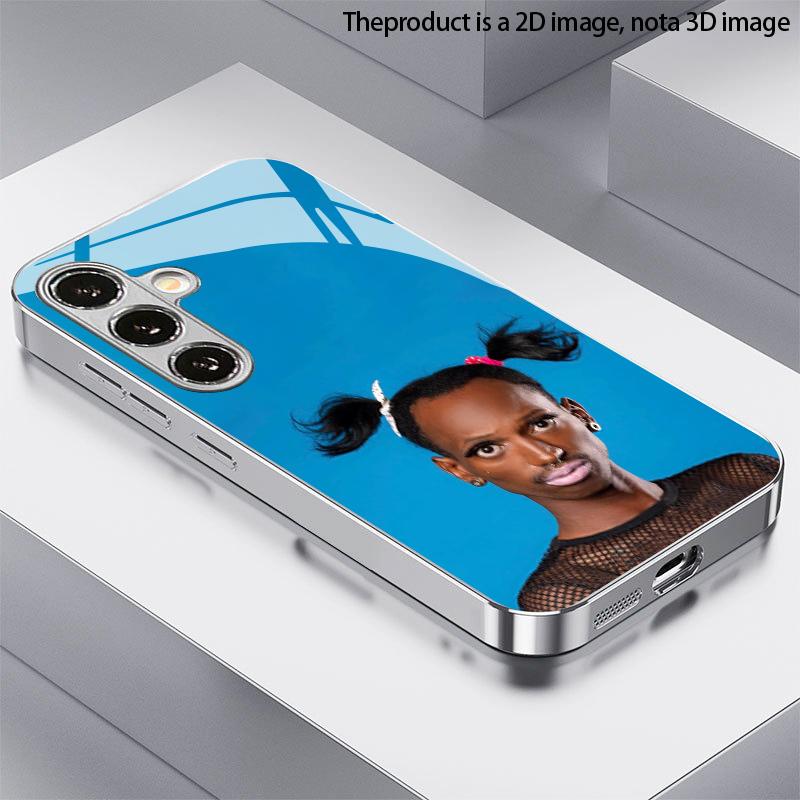 2D чехол для мобильного телефона с узором «Двойной хвост» для Samsung S26 S25 S24 S23 S22 S21 S20 A56 A36 A16 Электрооцинкованная стеклянная защитная крышка