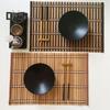Bamboo Woven Placemat Retangle Shape Thickened Heat-Resistant Oil-Resistant Non-Slip Parties Weddings Banquets Table Decoration Dining Kitchen Mat